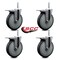 Service Caster 6 Inch Thermoplastic  Rubber Swivel 34 Inch Threaded Stem Caster Set with Total Lock Brake SCC-TSTTL20S614-TPRB-34212-4 - alternate 3